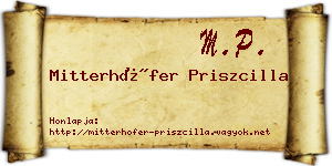 Mitterhöfer Priszcilla névjegykártya